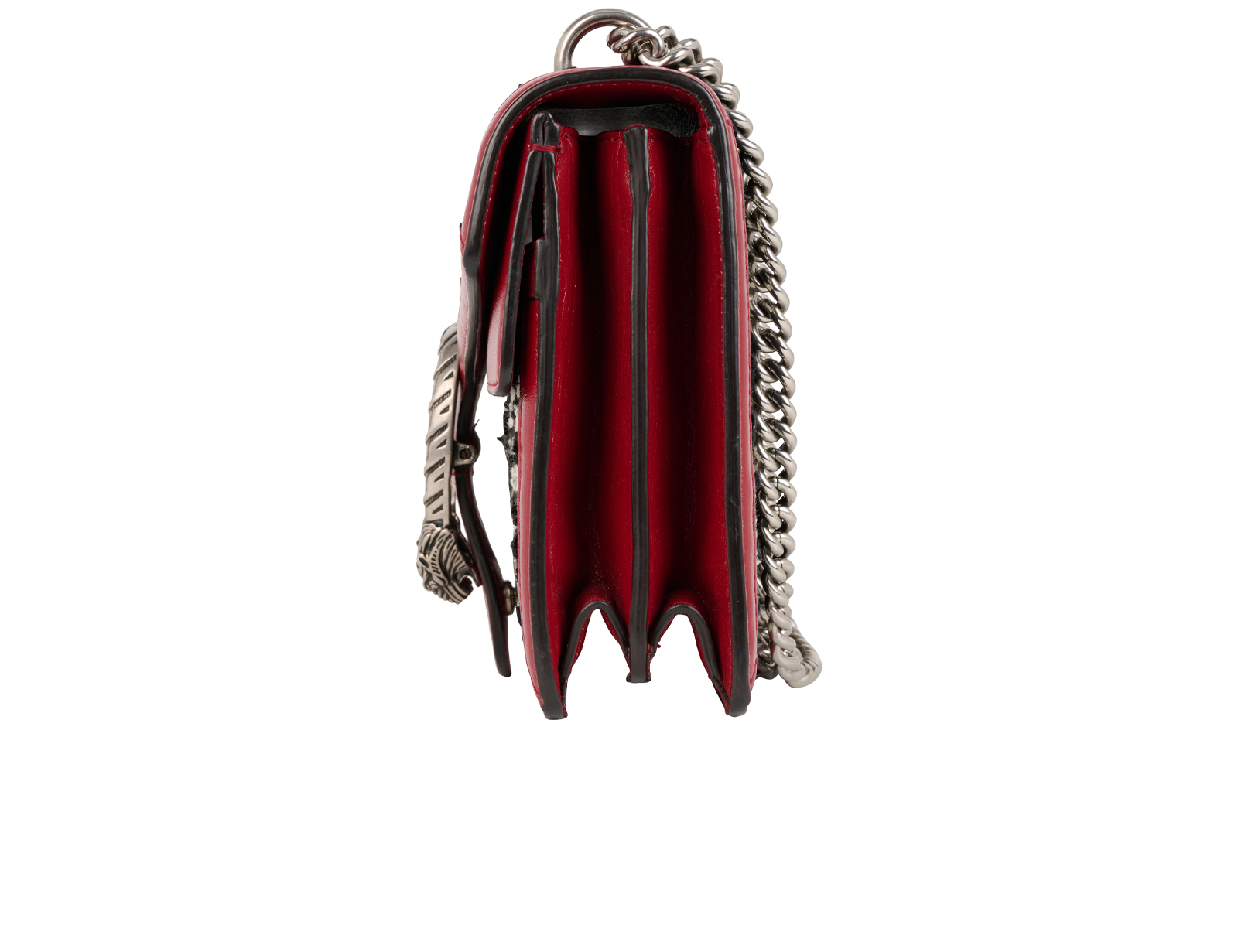 Small Dionysus Tweed, &pound;950, Handbags, Black/Red, Fabric/Leather, Bottom view